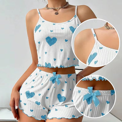 Women's 2PC Pajamas Set Tank Top and Shorts 