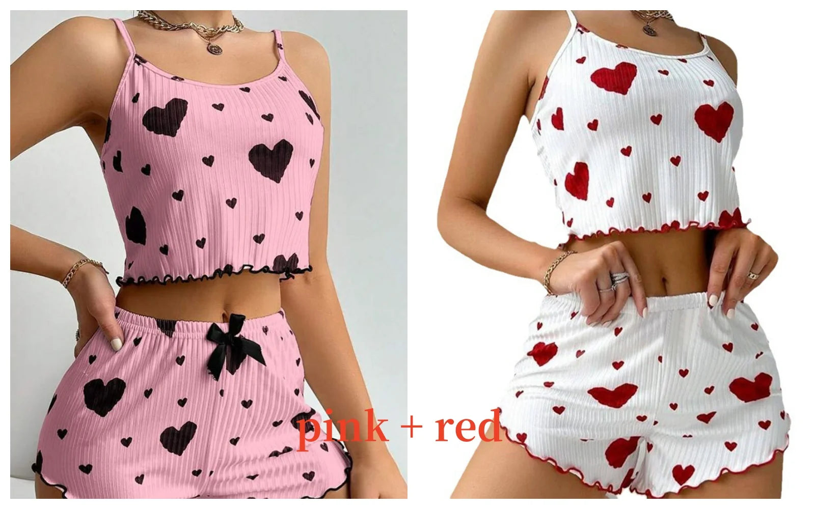 Women's 2PC Pajamas Set Tank Top and Shorts 
