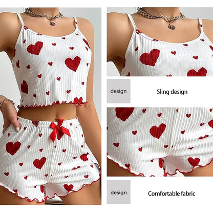 Women's 2PC Pajamas Set Tank Top and Shorts 