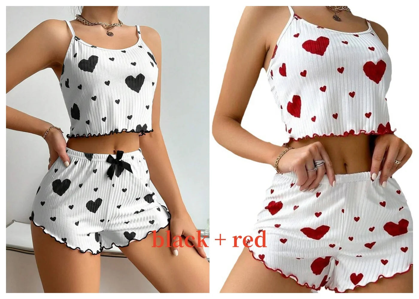 Women's 2PC Pajamas Set Tank Top and Shorts 