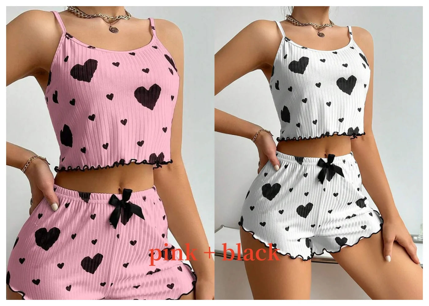 Women's 2PC Pajamas Set Tank Top and Shorts 
