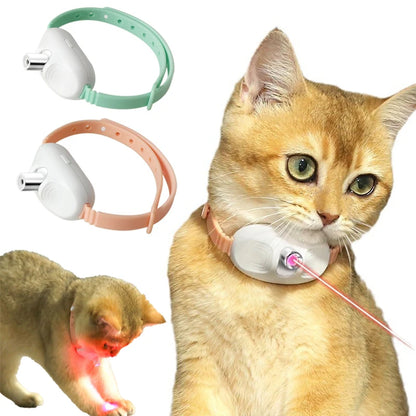 Interactive Rechargeable Laser Cat Collar - Auto Infrared Teaser Toy for Happy, Relaxed Kittens