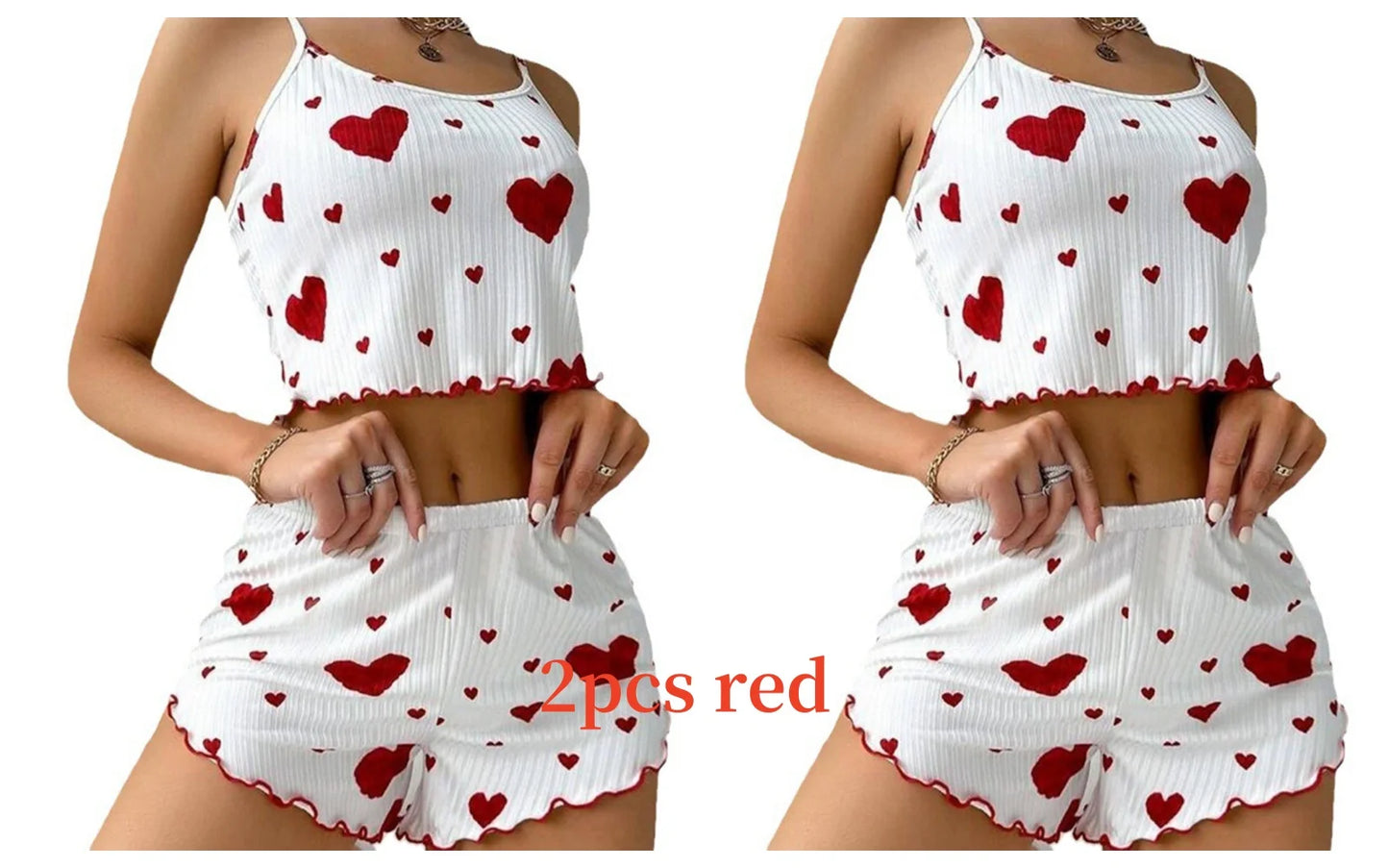 Women's 2PC Pajamas Set Tank Top and Shorts 