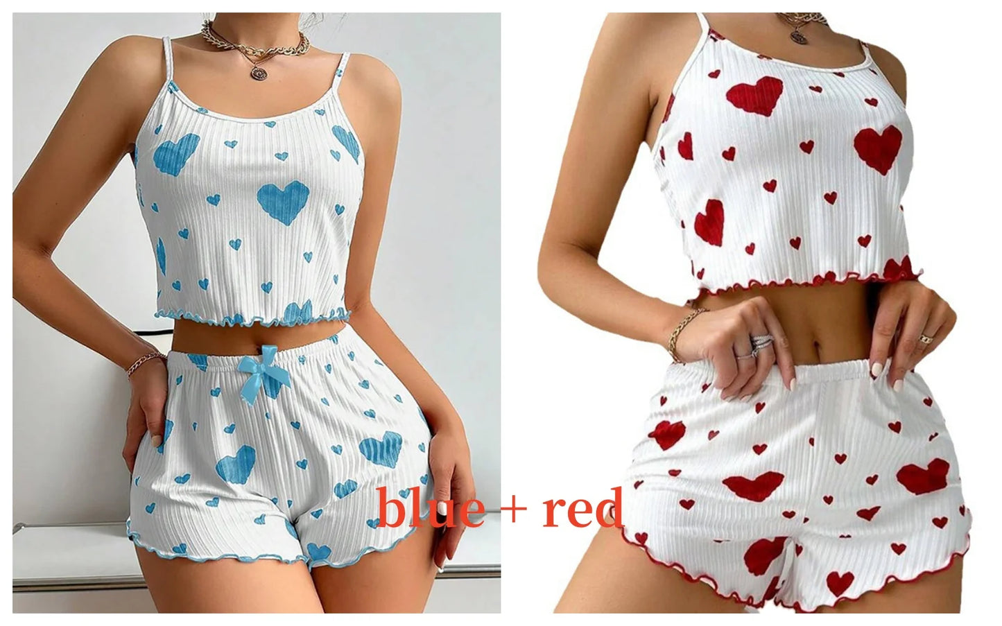 Women's 2PC Pajamas Set Tank Top and Shorts 
