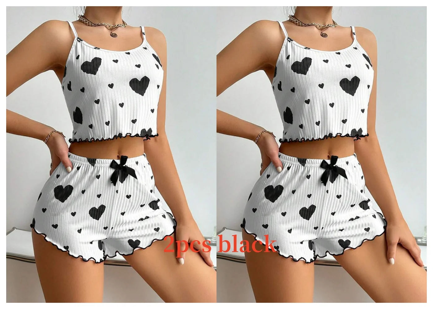 Women's 2PC Pajamas Set Tank Top and Shorts 