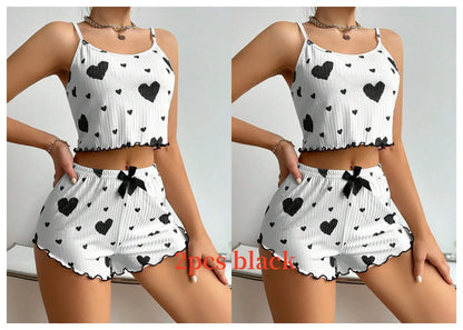 Women's 2PC Pajamas Set Tank Top and Shorts 