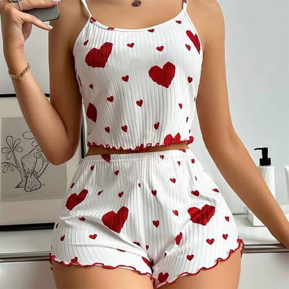 Women's 2PC Pajamas Set Tank Top and Shorts 