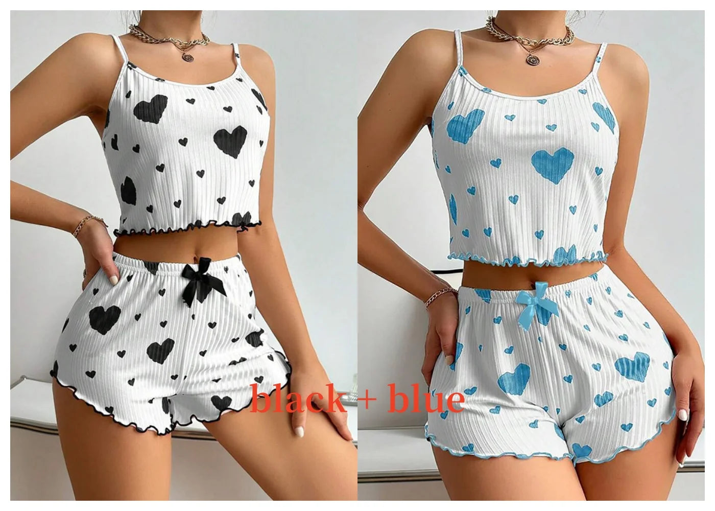 Women's 2PC Pajamas Set Tank Top and Shorts 