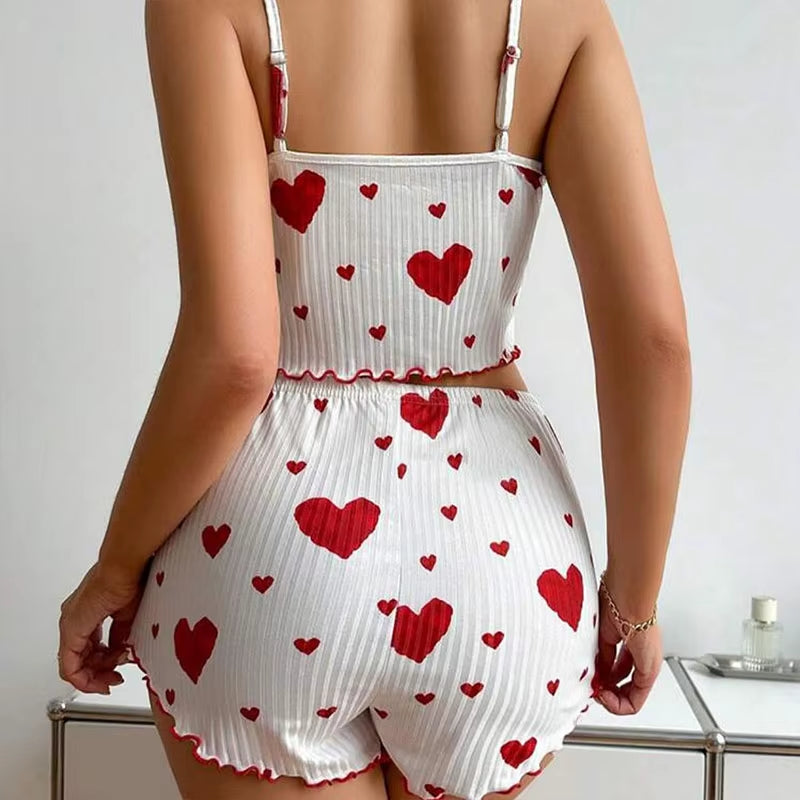 Women's 2PC Pajamas Set Tank Top and Shorts 
